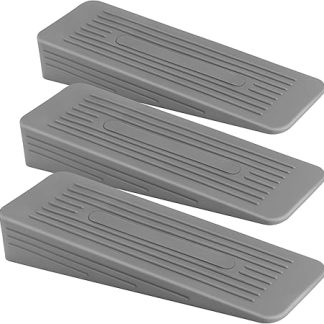 AFFIXERS Door Stop | Door Stoppers for Floor Anti-Skid, Durable, and Heavy Duty Rubber Door Stops | Ideal for All Types of Surfaces | Door Wedges Indoors| (Grey, Pack of 3)