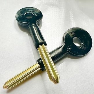 2 x Universal Brass Star Bolt Key Security Rack Door Key Lock for Doors & Windows 80mm Key Length 30mm Cylinder Hole.
