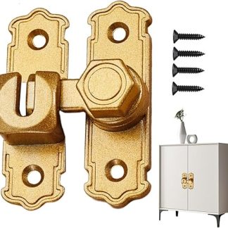 90 Degree Lock,Sliding Door Latch | Rust-Proof Heavy-Duty Attachments Hasp for Closet RV Entry Points Garage Bathroom Privacy Fence Gates Pantry