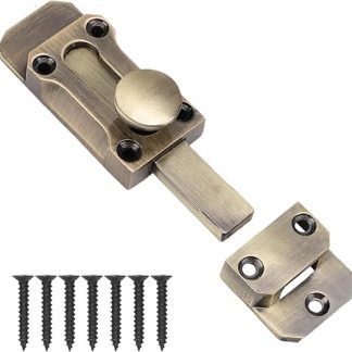 3-Inch Antique Brass & Zinc Alloy Door Lock Bolt - Elegant Bronze Tone Security Latch for Internal & External Doors - Heavy-Duty, Smooth Slide Mechanism(Color:Bronze Tone)