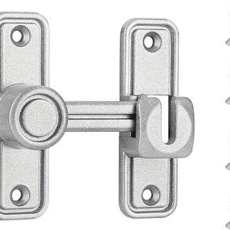 Barn Door Lock Latch, 90 & 180 Degree Heavy Duty Barn Door Latch Hardware Barn Door Locks and Latches Sliding Door Lock Home Safety Gate Locks Fit for Garage, Garden, Bathroom, Cabinet(Silver)