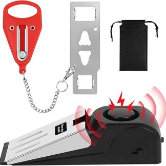 Flintronic Door Stop Alarm, Portable Door Stopper Alarm & Door Lock, Adjustable Wdge Security Device with 120dB Alert, Door Wedges Indoors for Home Hotel Travel Intruder Alert Detection
