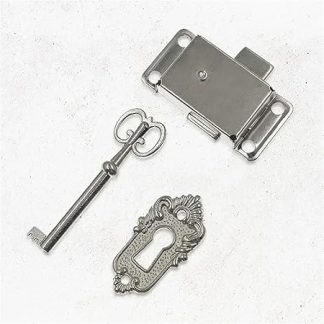 Antique Iron Door Lock Drawer Jewelry Wooden Box Cabinet Cabinet Door Lock + Key Furniture Hardware Dual Color Optional 1Pcs(A)