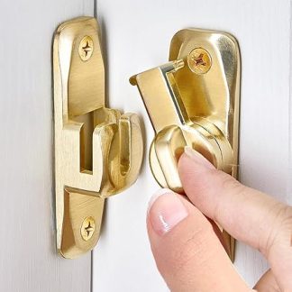 ZiYuya 90/180 Degree Flip Door Latch, Zinc Alloy Right Angle Barn Door Gate Latches Lock Door Lock Latch Hardware for Cabinets Bathroom Window Garden (Gold)