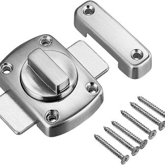 1 Pcs Rotate Bolt Latch Door Bolts for Internal Doors,Sliver Stainless Steel Door Latch, Bathroom Door Lock Anti Theft Protection Rotate Bolt Door Lock Door Latches for Cupboard Cabinet Window
