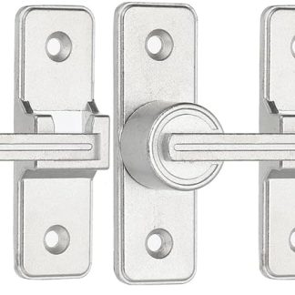 PATIKIL 180 Degree Barn Door Lock, 2 Pack Flip Latches Zinc Alloy Safety Sliding Door Bolt Latch Lock for Garage Bathroom Sliding Swing Open Door, Silver