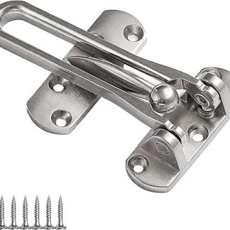 Door Chain Lock for Front Door, Swing Bar Door Guard Latch Restrictor for Home, Hotel, Flat or Dorm–Anti-Theft Door Safety Bolt Stopper, Zinc Alloy Childproof Lock, Silver