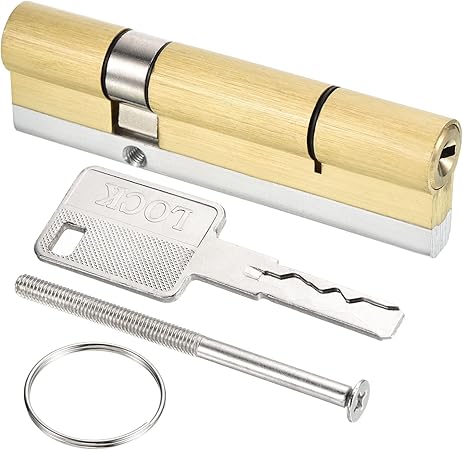 PATIKIL 32.5/72.5 (105mm Overall) European Double Lock Cylinder, Door Cylinder Lock with 8 Keys for Wooden Doors, Aluminum Doors