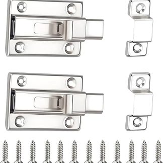 2PCS Bathroom Locks, 3 Inch Small Toilet Door Bolt Snib Lock Stainless Steel Door Latch Lock Small Heavy Duty Doors Latch Locks Surface Mounted Slide Bolt for Bedroom Bathroom Toilet