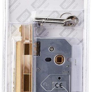 Union Locks 2277 3 Lever Mortice Sash Lock 65mm - Polished Brass (Visi Pack)