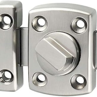 Bathroom Toilet Door Lock Latch, Rotate Bolt Gate Latch Sliding Door Lock, Bar Barn Door Latch for Wine Cabinet Closet Window Swivel Lock Door Lock Latch (Silver)