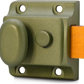 TSS Traditional Nightlatch - 40mm Backset - Green Body - Supplied w/Rim Cylinder (3 Keys) & Fixings - External Door Lock Front Door & Back Door. (Green Lock/Silver Cylinder)