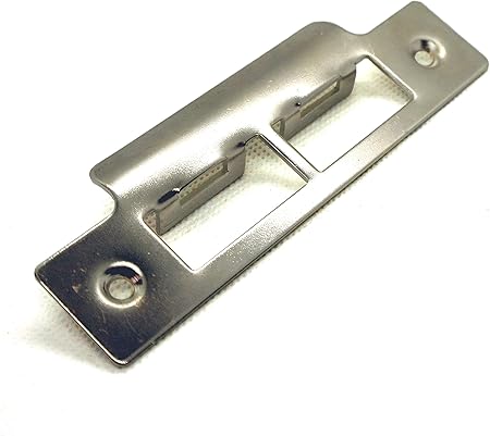 Polished Strike Plate Double Chrome for Mortice Lock or Tubular Latch 114mm Length x 25mm Width Pack of 1 (Double Chrome Strike Plate)
