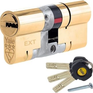 Yale B-YS3-4040B - Platinum 3 Star Anti-Snap Euro Cylinder Lock - 40/(80mm)/ 40: 10: 40 - Brass Finish - High Security